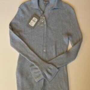 NWT Neiman Marcus Cashmere Cardigan Sweater:  Light Blue, Size L